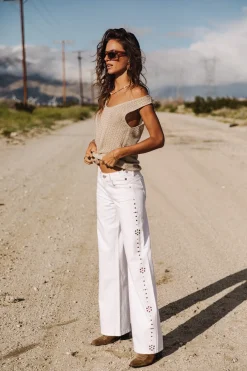 Large | Colored Pants*Freeman T. Porter Agatha Andalousia offwhite