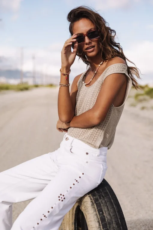 Large | Colored Pants*Freeman T. Porter Agatha Andalousia offwhite