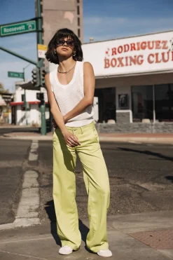 Colored Pants | Large*Freeman T. Porter Agatha Cairo limegreen