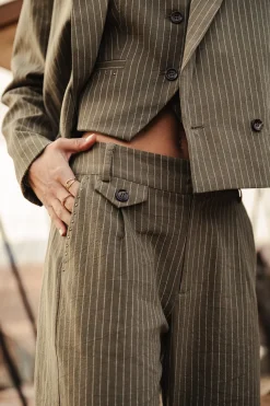 City | High Waist*Freeman T. Porter Alba Corsaire olivine