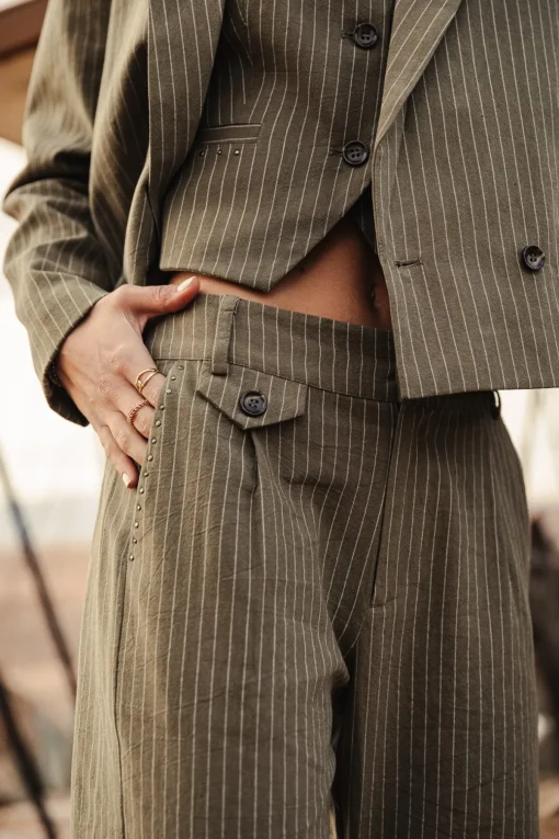 City | High Waist*Freeman T. Porter Alba Corsaire olivine