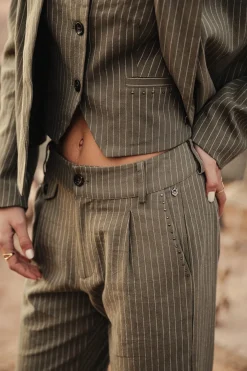City | High Waist*Freeman T. Porter Alba Corsaire olivine