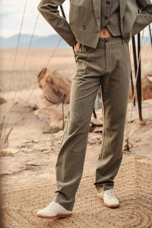 City | High Waist*Freeman T. Porter Alba Corsaire olivine
