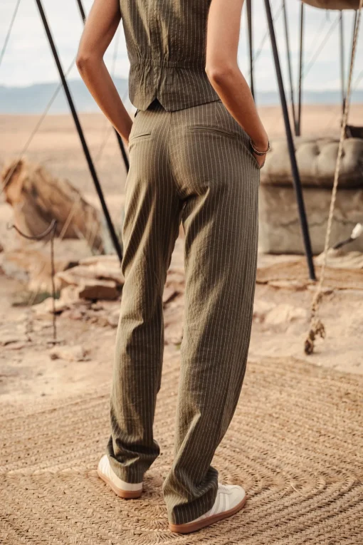 City | High Waist*Freeman T. Porter Alba Corsaire olivine