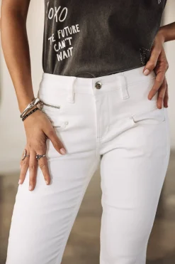 High Waist | Super Slim*Freeman T. Porter Alexa High Waist Cropped white