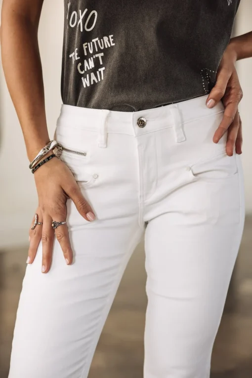 High Waist | Super Slim*Freeman T. Porter Alexa High Waist Cropped white