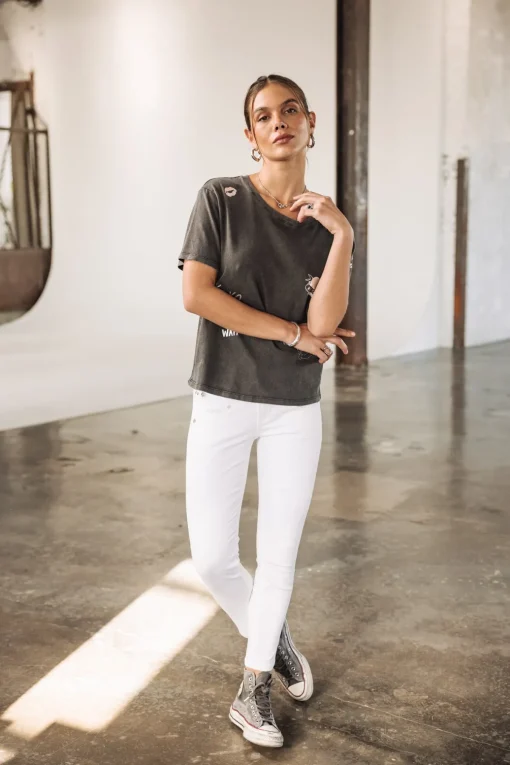 High Waist | Super Slim*Freeman T. Porter Alexa High Waist Cropped white