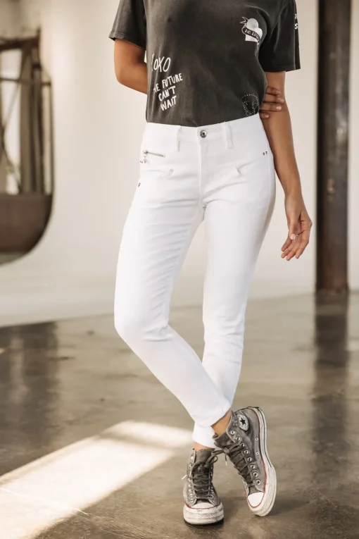 High Waist | Super Slim*Freeman T. Porter Alexa High Waist Cropped white