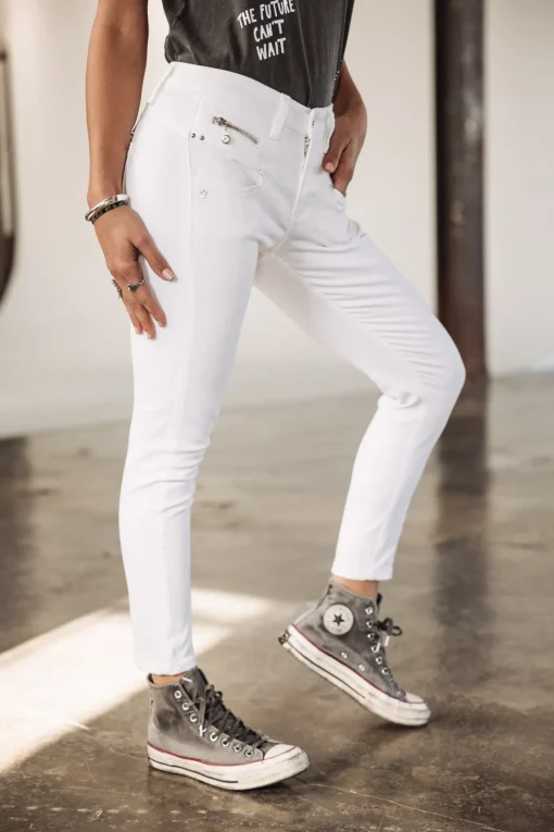High Waist | Super Slim*Freeman T. Porter Alexa High Waist Cropped white