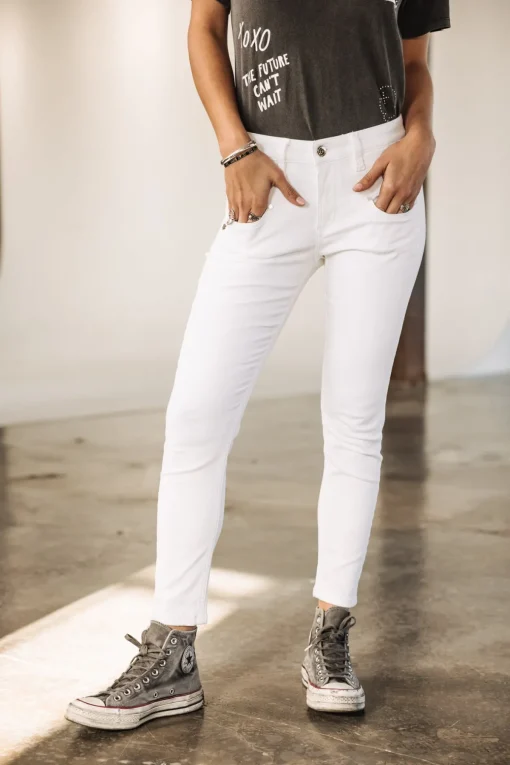 High Waist | Super Slim*Freeman T. Porter Alexa High Waist Cropped white