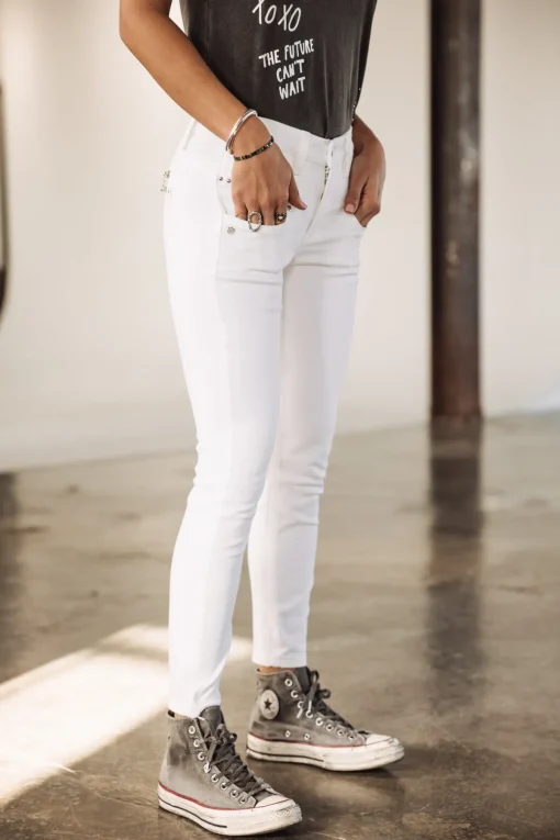 High Waist | Super Slim*Freeman T. Porter Alexa High Waist Cropped white