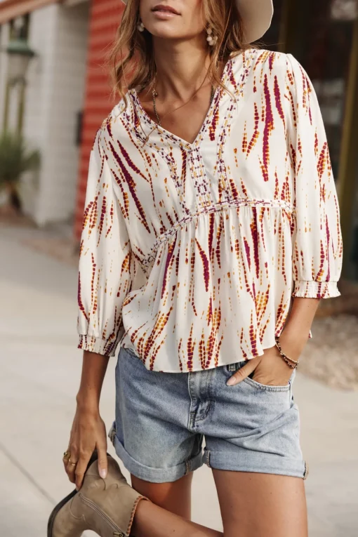 Tops & Shirts*Freeman T. Porter Anile Desert Tie u0026 Dye egret