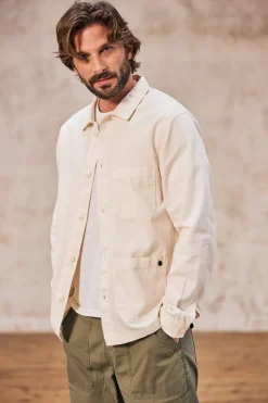 Jackets & Overshirts*Freeman T. Porter Barney Cot Slub lightgray