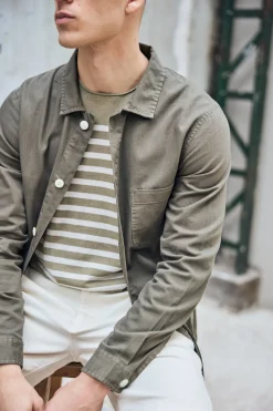 Jackets & Overshirts*Freeman T. Porter Barney Cot Slub deeplichengreen