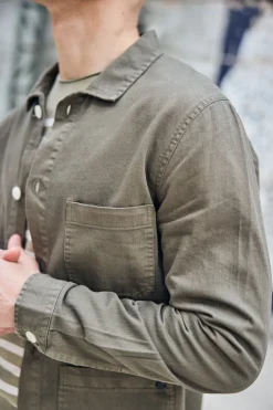 Jackets & Overshirts*Freeman T. Porter Barney Cot Slub deeplichengreen