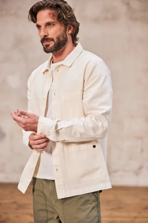 Jackets & Overshirts*Freeman T. Porter Barney Cot Slub lightgray