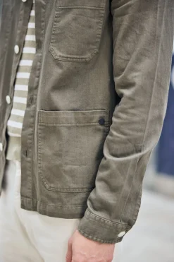 Jackets & Overshirts*Freeman T. Porter Barney Cot Slub deeplichengreen