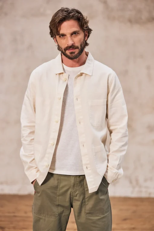 Jackets & Overshirts*Freeman T. Porter Barney Cot Slub lightgray