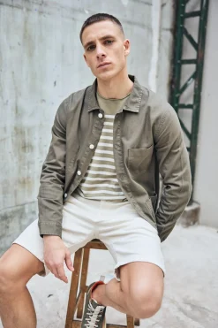 Jackets & Overshirts*Freeman T. Porter Barney Cot Slub deeplichengreen