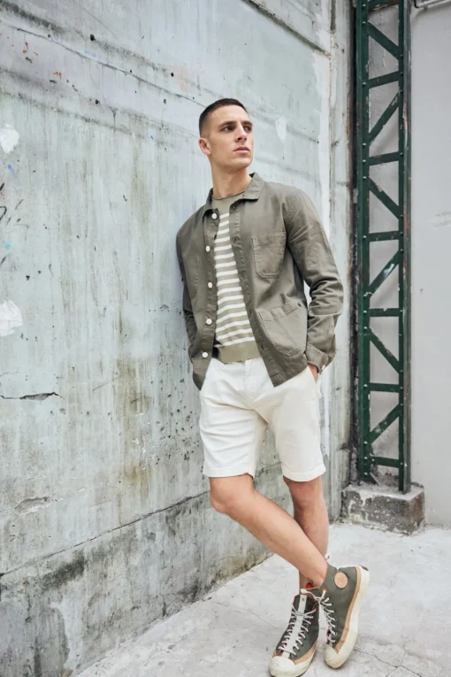 Jackets & Overshirts*Freeman T. Porter Barney Cot Slub deeplichengreen