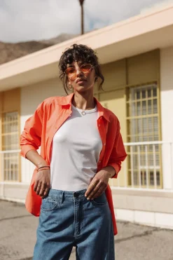 Tops & Shirts*Freeman T. Porter Chella Plain Color hotcoral
