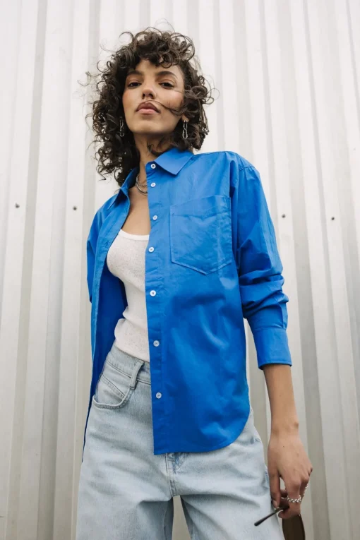 Tops & Shirts*Freeman T. Porter Chella Plain Color frenchblue