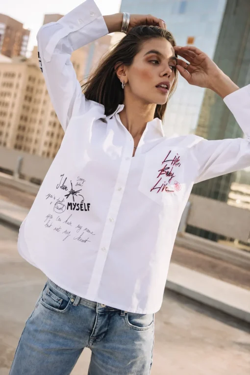 Tops & Shirts*Freeman T. Porter Chestine Boyfriend Graf snowwhite