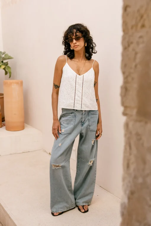 Tops & Shirts*Freeman T. Porter Dineta Summer Lace white