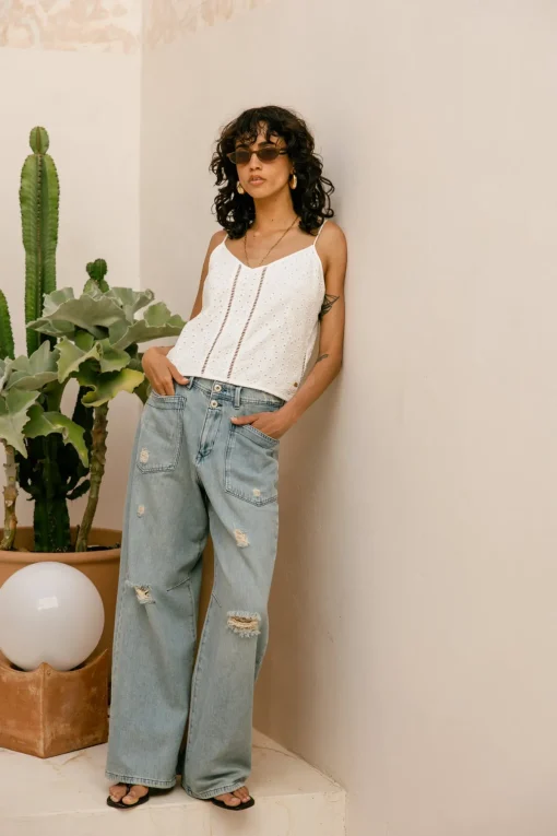 Tops & Shirts*Freeman T. Porter Dineta Summer Lace white