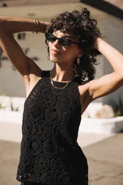 Tops & Shirts*Freeman T. Porter Donia Crochet black