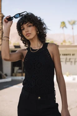 Tops & Shirts*Freeman T. Porter Donia Crochet black