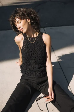 Tops & Shirts*Freeman T. Porter Donia Crochet black