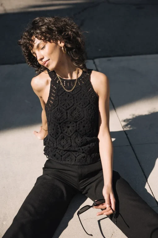 Tops & Shirts*Freeman T. Porter Donia Crochet black