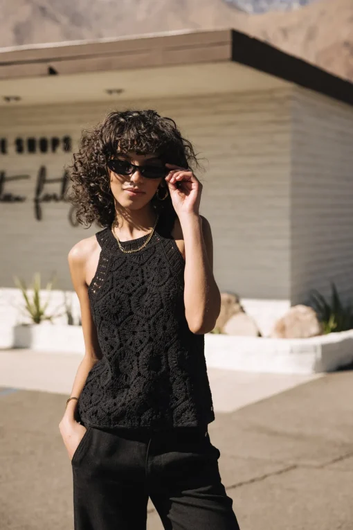 Tops & Shirts*Freeman T. Porter Donia Crochet black