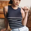 Tops & Shirts*Freeman T. Porter Dori Stripes Cropped darknavy