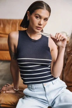 Tops & Shirts*Freeman T. Porter Dori Stripes Cropped darknavy