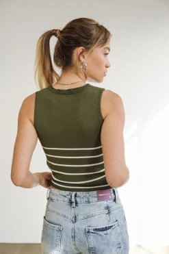 Tops & Shirts*Freeman T. Porter Dori Stripes Cropped cypress