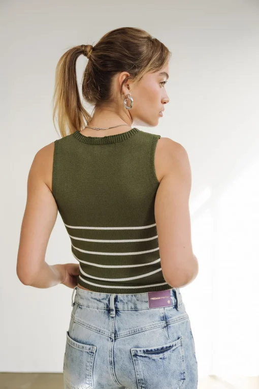 Tops & Shirts*Freeman T. Porter Dori Stripes Cropped cypress