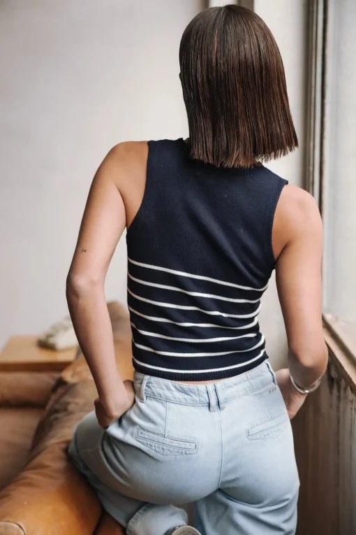 Tops & Shirts*Freeman T. Porter Dori Stripes Cropped darknavy