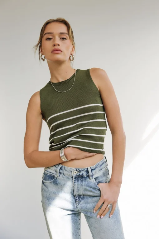 Tops & Shirts*Freeman T. Porter Dori Stripes Cropped cypress