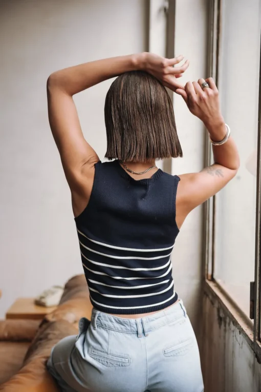 Tops & Shirts*Freeman T. Porter Dori Stripes Cropped darknavy