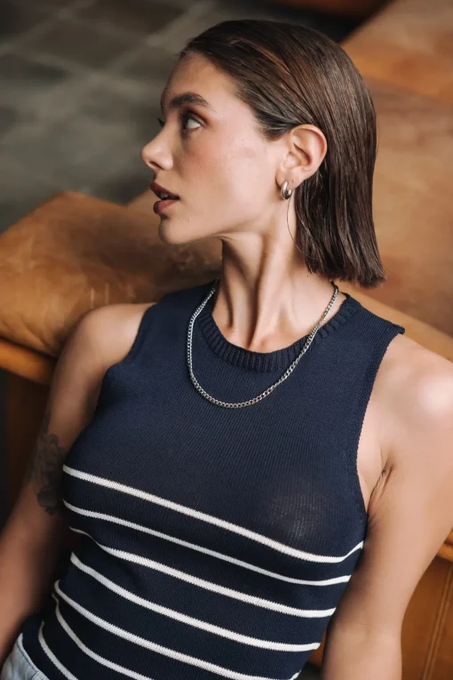 Tops & Shirts*Freeman T. Porter Dori Stripes Cropped darknavy