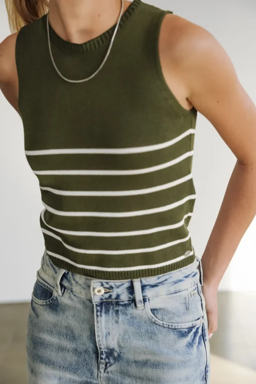 Tops & Shirts*Freeman T. Porter Dori Stripes Cropped cypress