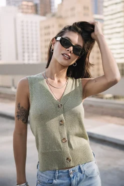 Tops & Shirts*Freeman T. Porter Gira Glitter desertsage