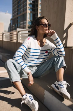 Mesh*Freeman T. Porter Isabel Stripes princessblue