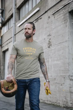 T-Shirts & Polos*Freeman T. Porter Ivander Crew deeplichengreen