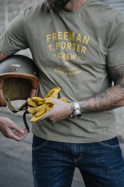 T-Shirts & Polos*Freeman T. Porter Ivander Crew deeplichengreen