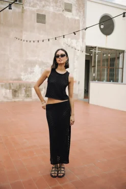 Mesh*Freeman T. Porter Jaia pointelle black