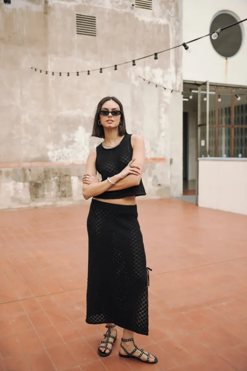 Mesh*Freeman T. Porter Jaia pointelle black