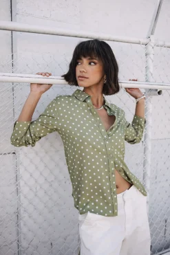 Tops & Shirts*Freeman T. Porter Katy Dots lightkhaki